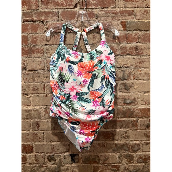 Jantzen Other - Jantzen Tropical Floral One Piece Swimsuit Multicolor 18W NWT